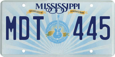 MS license plate MDT445