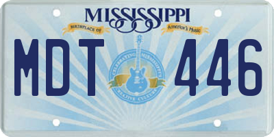 MS license plate MDT446