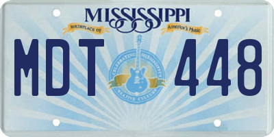 MS license plate MDT448
