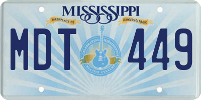 MS license plate MDT449