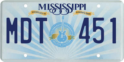 MS license plate MDT451