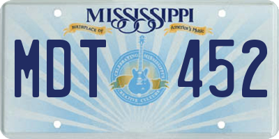 MS license plate MDT452