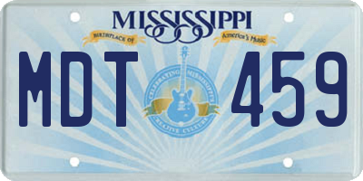 MS license plate MDT459