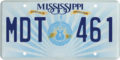 MS license plate MDT461
