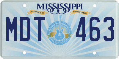 MS license plate MDT463