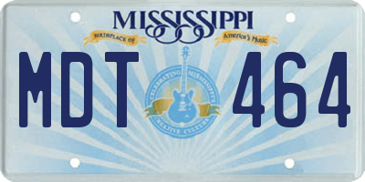 MS license plate MDT464