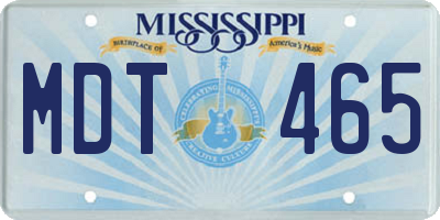 MS license plate MDT465