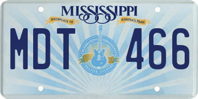 MS license plate MDT466