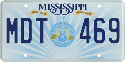 MS license plate MDT469