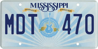 MS license plate MDT470