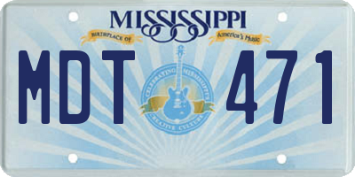 MS license plate MDT471