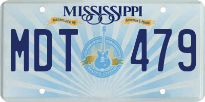 MS license plate MDT479
