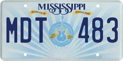 MS license plate MDT483