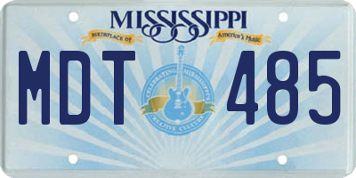 MS license plate MDT485