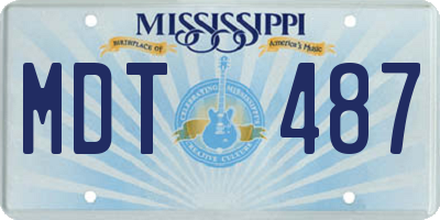 MS license plate MDT487