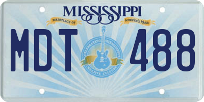 MS license plate MDT488