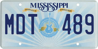 MS license plate MDT489