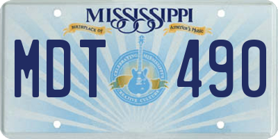 MS license plate MDT490