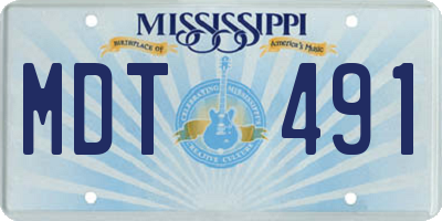 MS license plate MDT491
