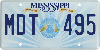 MS license plate MDT495