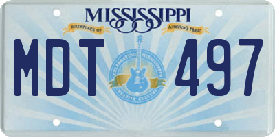 MS license plate MDT497