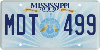 MS license plate MDT499