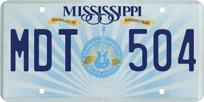 MS license plate MDT504