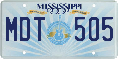 MS license plate MDT505