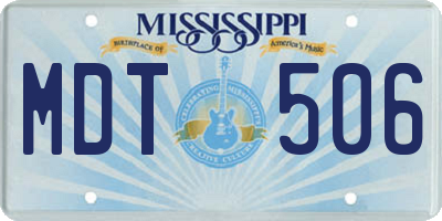 MS license plate MDT506
