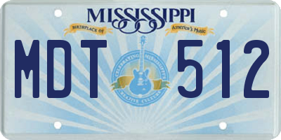 MS license plate MDT512