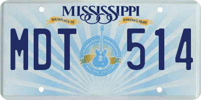 MS license plate MDT514