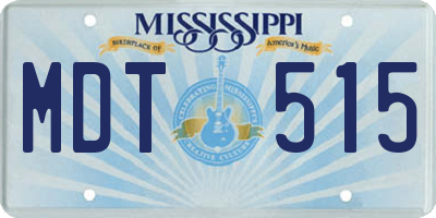 MS license plate MDT515