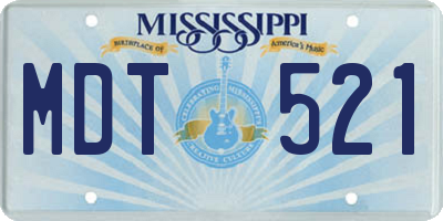 MS license plate MDT521