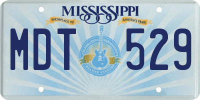 MS license plate MDT529