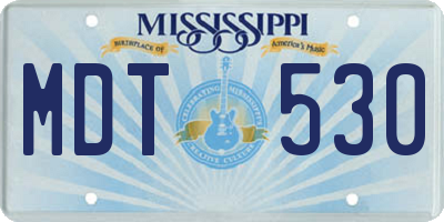 MS license plate MDT530