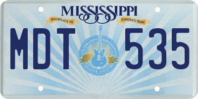 MS license plate MDT535