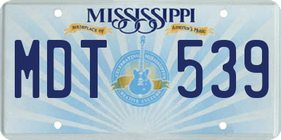 MS license plate MDT539