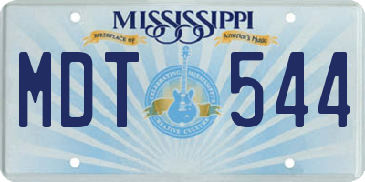 MS license plate MDT544
