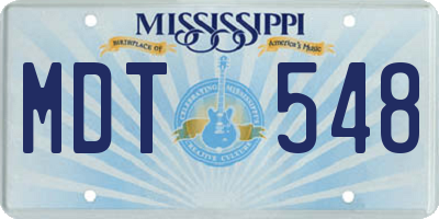 MS license plate MDT548
