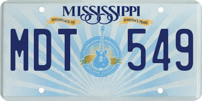 MS license plate MDT549