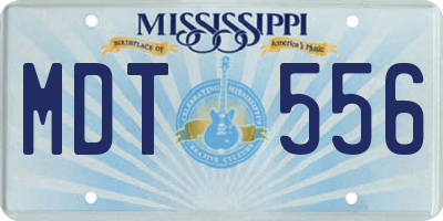MS license plate MDT556