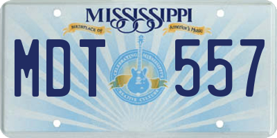MS license plate MDT557