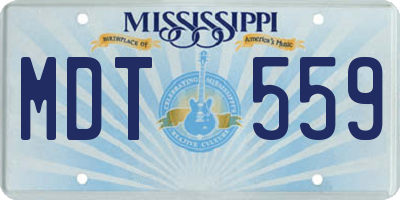 MS license plate MDT559