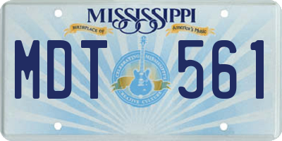 MS license plate MDT561