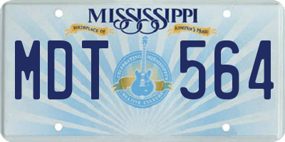 MS license plate MDT564