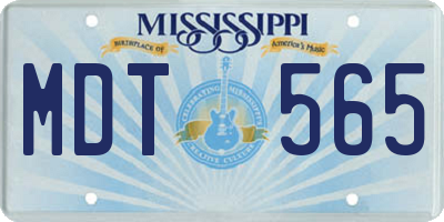 MS license plate MDT565