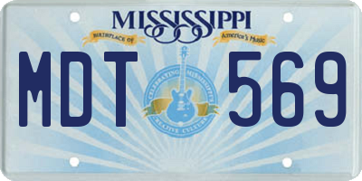 MS license plate MDT569
