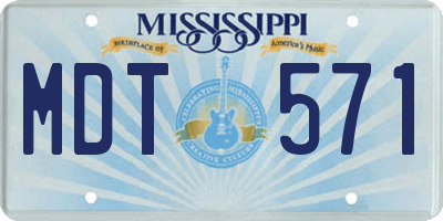 MS license plate MDT571