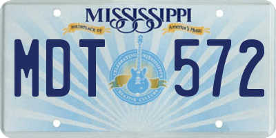 MS license plate MDT572