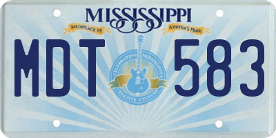 MS license plate MDT583